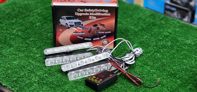 Smart Flasher LED Light 6 SMD White Strobe Flash Light 4 Pcs Set