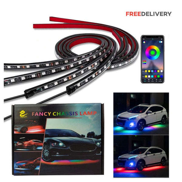 FANCY RGB 12V LED STRIPS CAR CHASSIS AMBIENT LIGHT WITH APP