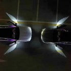 UNIVERSAL CAR REARVIEW MIRROR SIDE LED ANGEL WING LIGHT DYNAMIC PROJECTION LAMP